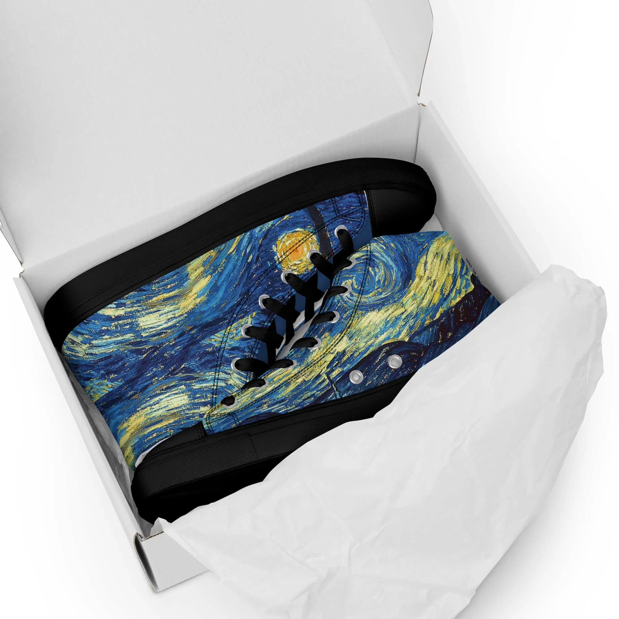 Women’s high top Van Gogh Inspired Starry Night canvas shoes