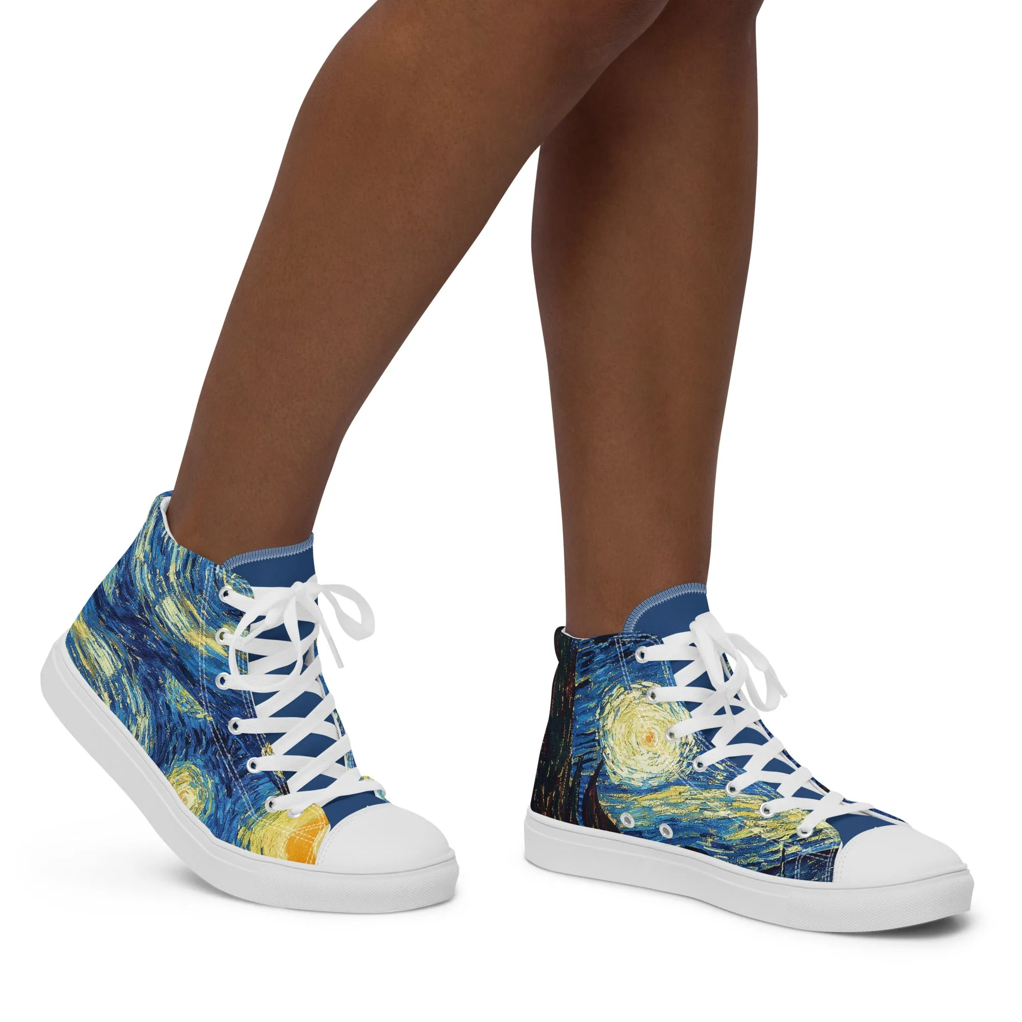 Women’s high top Van Gogh Inspired Starry Night canvas shoes