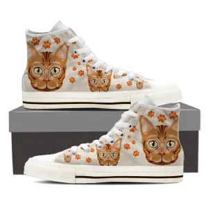 WOMEN'S SIBERIAN CAT HIGH-TOP SHOES (WHITE) - FREE SHIPPING WORLDWIDE